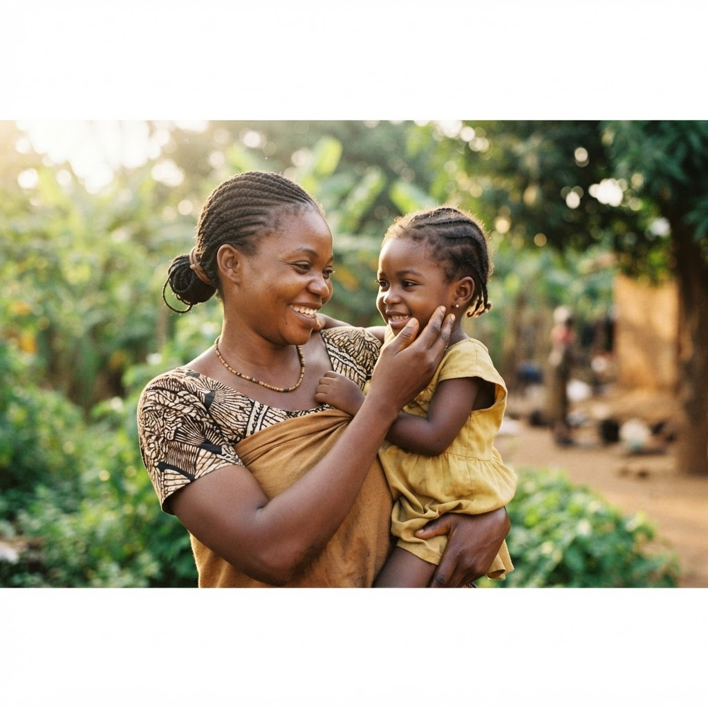 A mother and child sharing a joyful moment